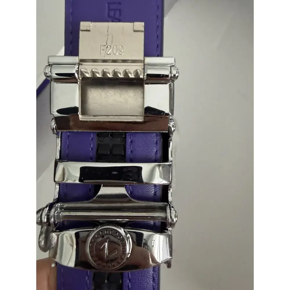 NEW Clemson Tigers Mission Leather Belt •Men L• Metal Buckle Leather Purple $89